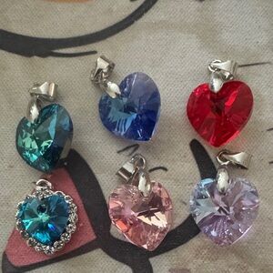 Heart Crystal Pendant Necklace — Multicolor Options